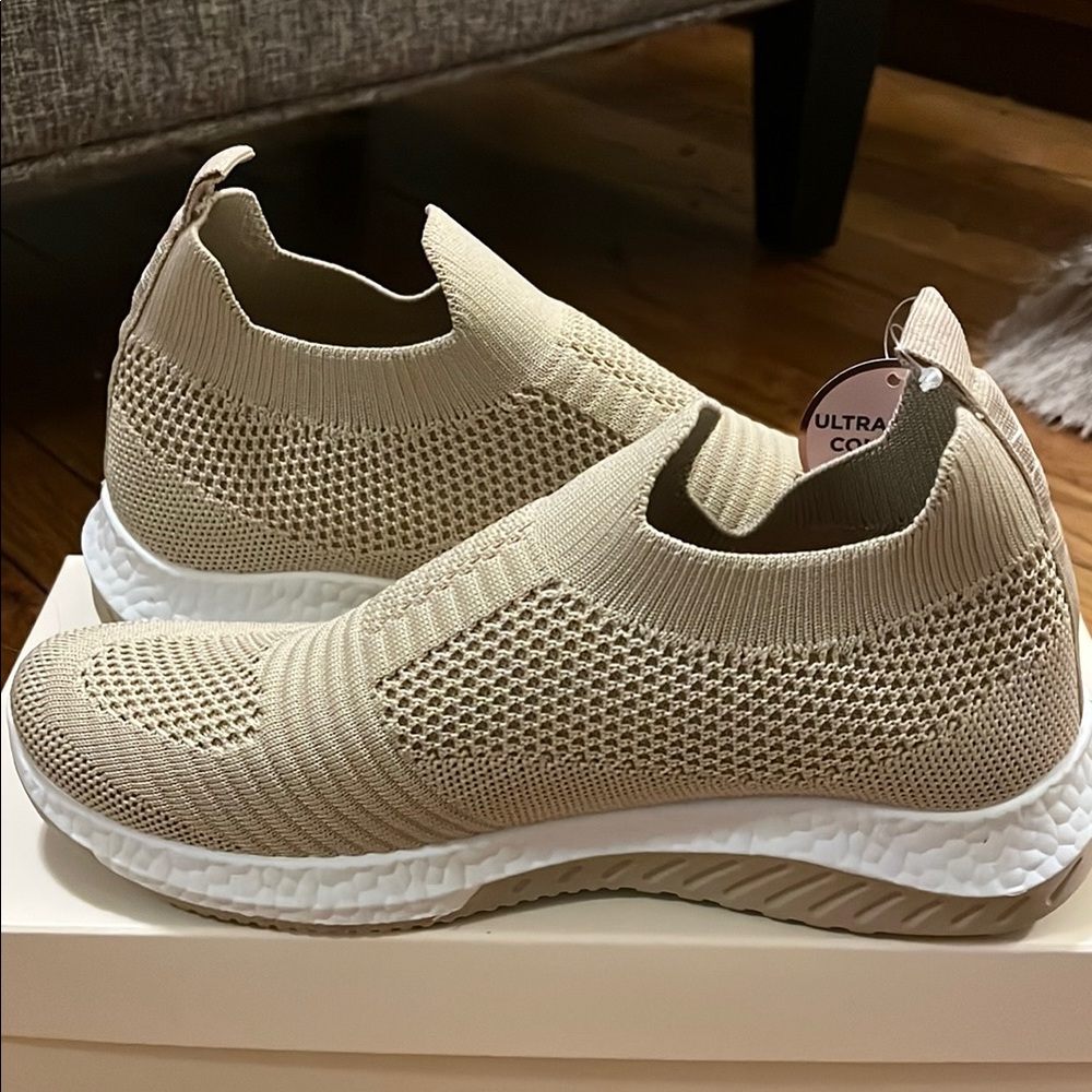 Danskin Light Tan Knit Sneakers NWT